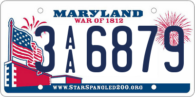 MD license plate 3AA6879