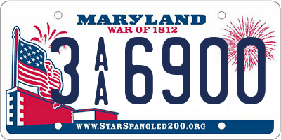 MD license plate 3AA6900