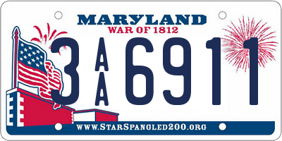 MD license plate 3AA6911