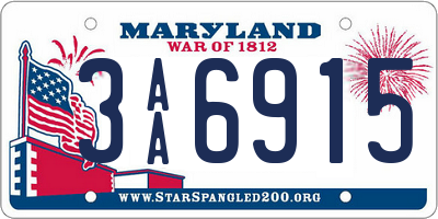 MD license plate 3AA6915