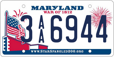 MD license plate 3AA6944