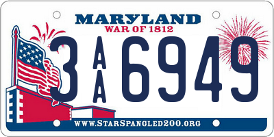MD license plate 3AA6949