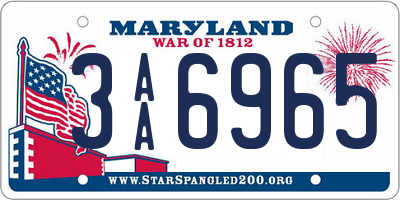 MD license plate 3AA6965