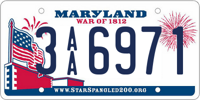 MD license plate 3AA6971