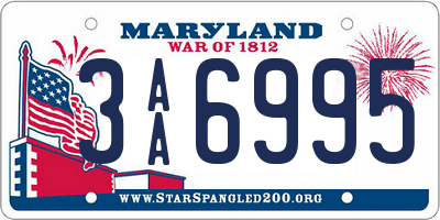 MD license plate 3AA6995