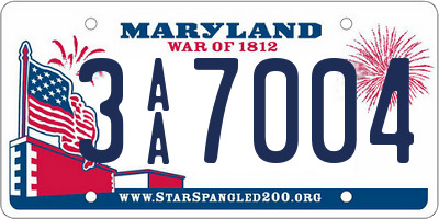 MD license plate 3AA7004