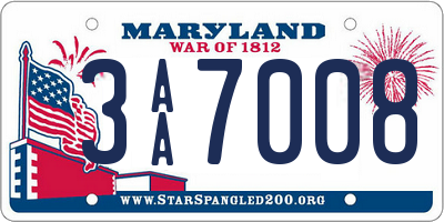 MD license plate 3AA7008