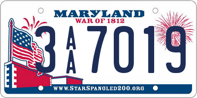 MD license plate 3AA7019