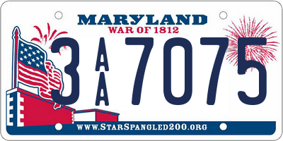 MD license plate 3AA7075