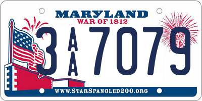 MD license plate 3AA7079