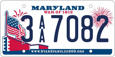 MD license plate 3AA7082