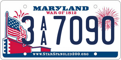 MD license plate 3AA7090