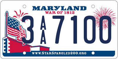 MD license plate 3AA7100