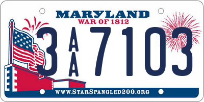 MD license plate 3AA7103