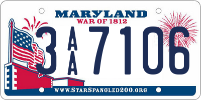 MD license plate 3AA7106