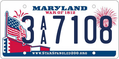 MD license plate 3AA7108