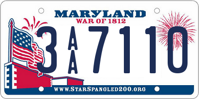 MD license plate 3AA7110