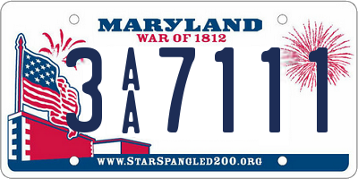 MD license plate 3AA7111
