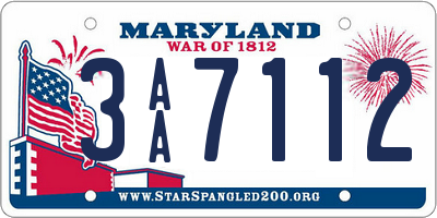 MD license plate 3AA7112