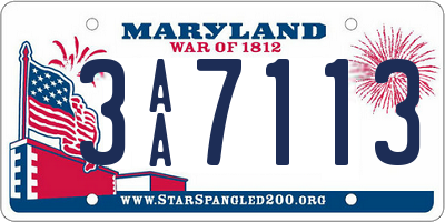 MD license plate 3AA7113