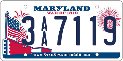 MD license plate 3AA7119