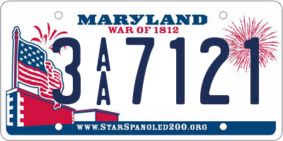 MD license plate 3AA7121