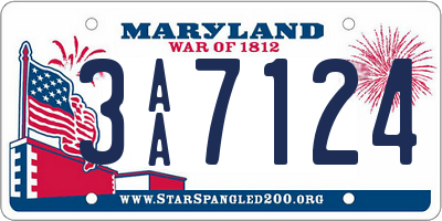 MD license plate 3AA7124