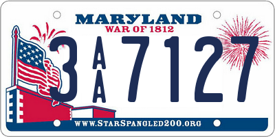 MD license plate 3AA7127