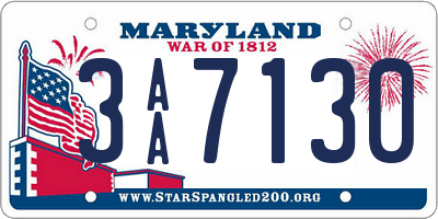 MD license plate 3AA7130