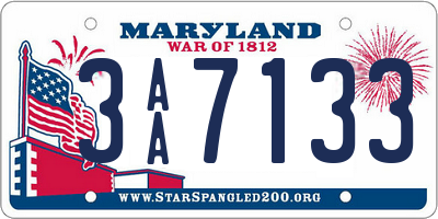 MD license plate 3AA7133