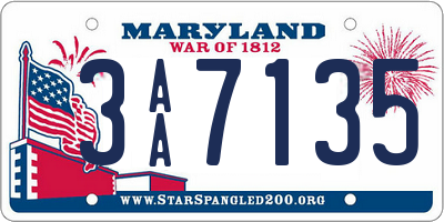 MD license plate 3AA7135