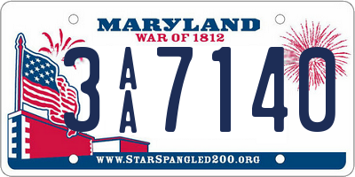MD license plate 3AA7140