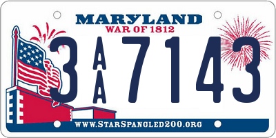 MD license plate 3AA7143