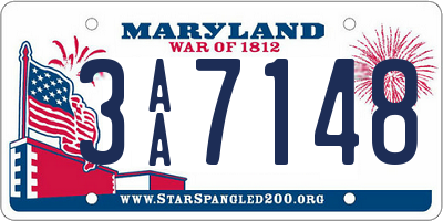 MD license plate 3AA7148