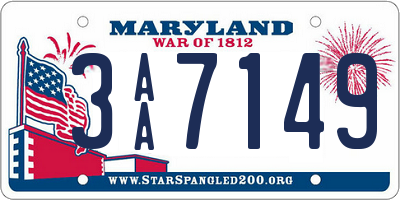 MD license plate 3AA7149