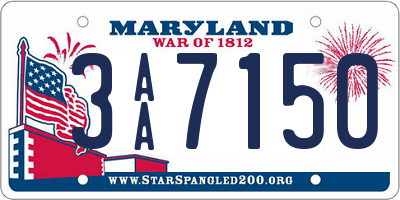 MD license plate 3AA7150