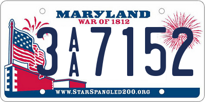 MD license plate 3AA7152