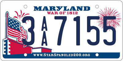 MD license plate 3AA7155