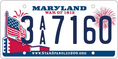 MD license plate 3AA7160