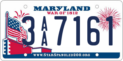 MD license plate 3AA7161