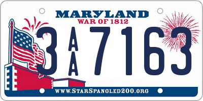 MD license plate 3AA7163