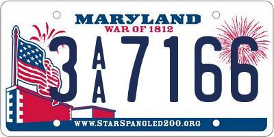 MD license plate 3AA7166