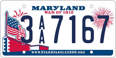 MD license plate 3AA7167