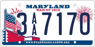 MD license plate 3AA7170