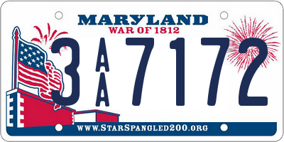 MD license plate 3AA7172
