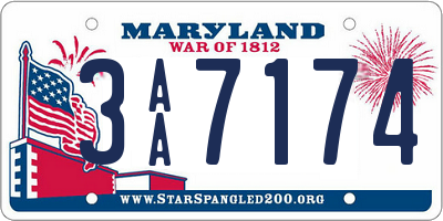 MD license plate 3AA7174