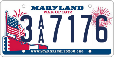 MD license plate 3AA7176