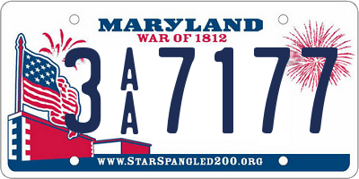 MD license plate 3AA7177