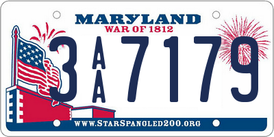 MD license plate 3AA7179