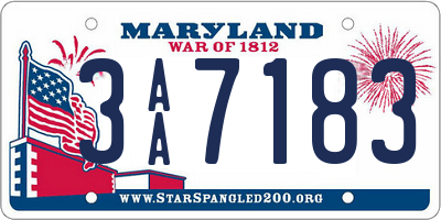 MD license plate 3AA7183